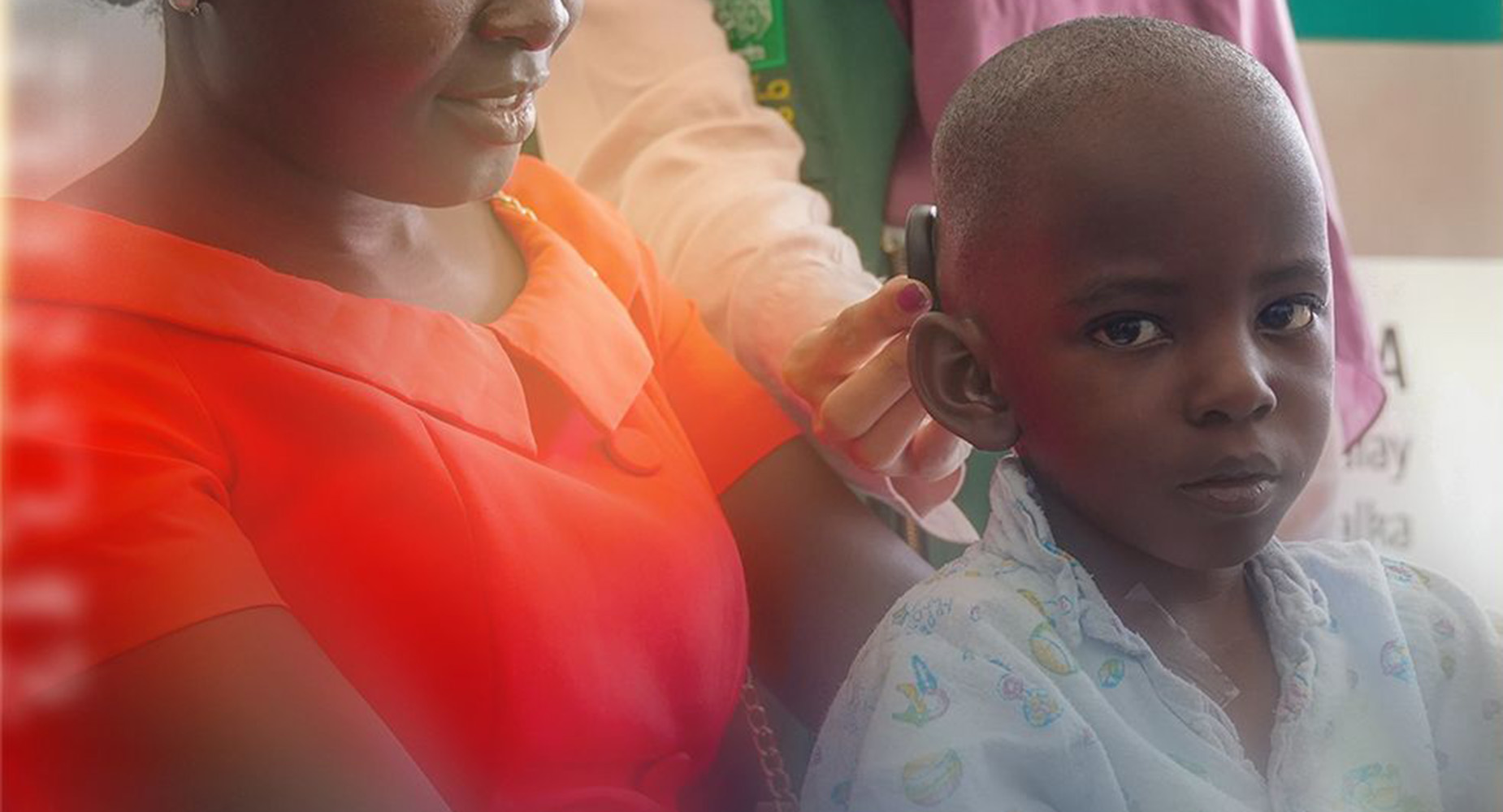 After a series of cochlear implants... Moments of the first hearing tests in Nairobi